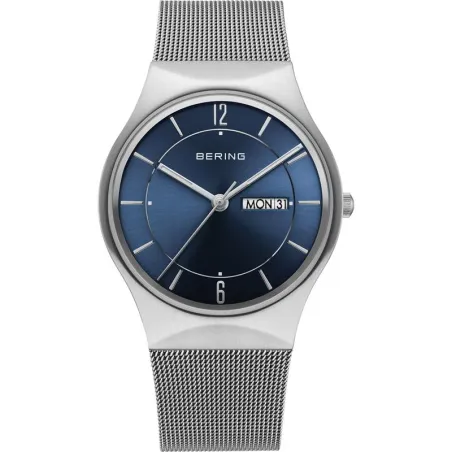 Reloj Bering Classic Hombre Plateado y Azul Analógico 11938-003DD