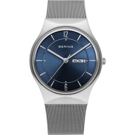 Reloj Bering Classic Hombre Plateado y Azul Analógico 11938-003DD