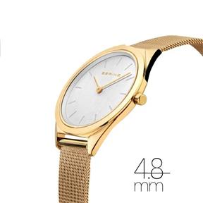 Reloj Bering Ultra Slim Mujer Baño Oro Analógico 17031-334 2