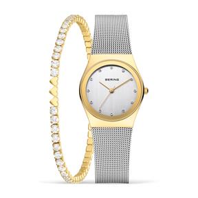 Set Reloj y Pulsera Classic Mujer Plateado y Dorado Analógico 12927-001-GWP