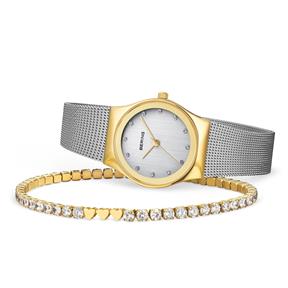 Set Reloj y Pulsera Classic Mujer Plateado y Dorado Analógico 12927-001-GWP 2