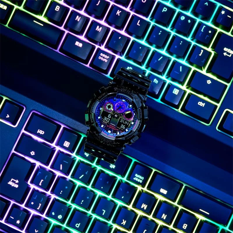 Reloj G-Shock  Virtual Rainbow Negro GA-100RGB-1AER
