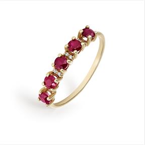 Anillo Itemporality Lux Oro Amarillo 18Kt, diamantes y Rubís GRN-205-273