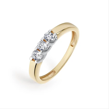 Anillo Itemporality Lux Oro bicolor y 3 Diamantes GRN-401-279