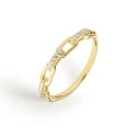 Anillo Itemporality Join Eslabones Plata Baño oro y Circonitas Blancas SRN-201-107