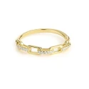 Anillo Itemporality Join Eslabones Plata Baño oro y Circonitas Blancas SRN-201-107