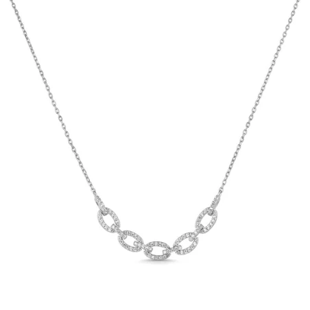 Gargantilla Itemporality Join Plata Baño rodio Eslabones Circonitas Blancas SNL-101-152-UU