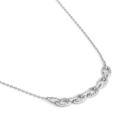 Gargantilla Itemporality Join Plata Baño rodio Eslabones Circonitas Blancas SNL-101-152-UU