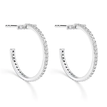 Pendientes Itemporality Siena Plata Baño Rodio T y circonitas Blancas SEA-101-363-UU