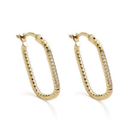 Pendientes Itemporality Siena Rectangular Plata baño Oro y Circonitas Blancas SEA-201-377-UU