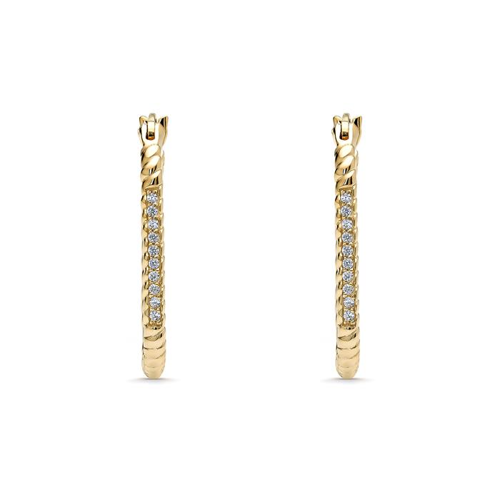 Pendientes Itemporality Siena Rectangular Plata baño Oro y Circonitas Blancas SEA-201-377-UU