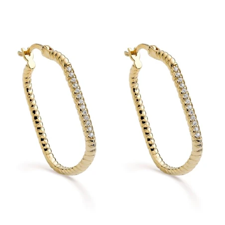 Pendientes Itemporality Siena Rectangular Plata baño Oro y Circonitas Blancas SEA-201-378-UU