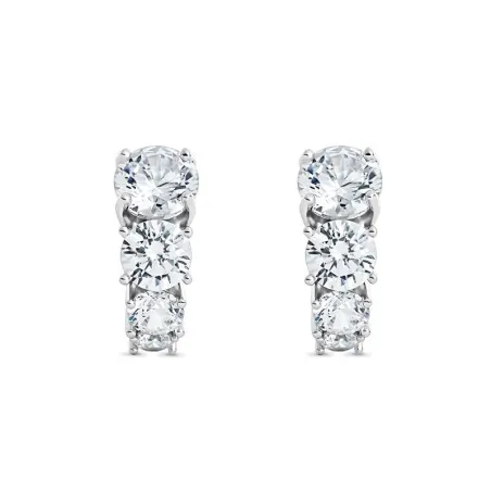 Pendientes Itemporality Wedding Plata Baño Rodio y 5 Circonitas Blancas SEA-101-348-UU