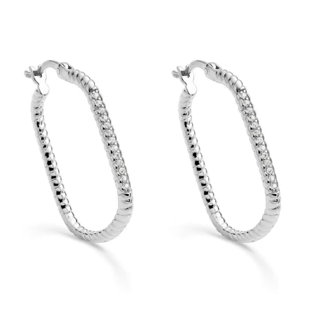 Pendientes Itemporality Siena Rectangular Plata baño Rodio y Circonitas Blancas SEA-101-378-UU