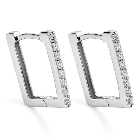 Pendientes Itemporality Siena Plata Baño Rodio Criolla Cuadrada y Circonitas Blancas SEA-101-381-UU