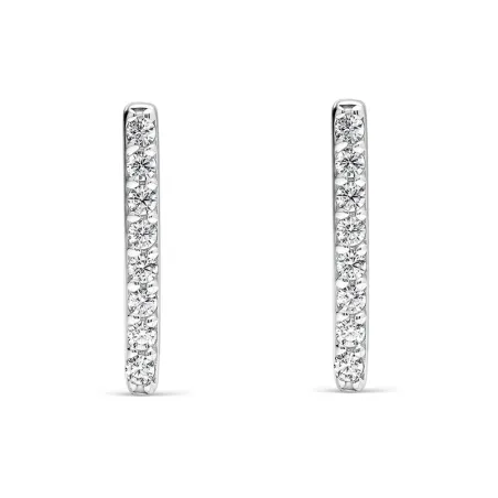 Pendientes Itemporality Siena Plata Baño Rodio Criolla Cuadrada y Circonitas Blancas SEA-101-381-UU