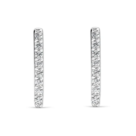 Pendientes Itemporality Siena Plata Baño Rodio Criolla Cuadrada y Circonitas Blancas SEA-101-381-UU