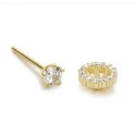 Pendientes Itemporality Wedding Plata baño Oro y Circonitas blancas SEA-201-337-UU