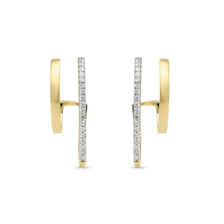 Pendientes Itemporality Siena Luna Menguante Plata Baño Oro y Circonitas Blancas SEA-401-362-UU