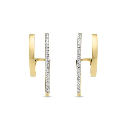 Pendientes Itemporality Siena Luna Menguante Plata Baño Oro y Circonitas Blancas SEA-401-362-UU