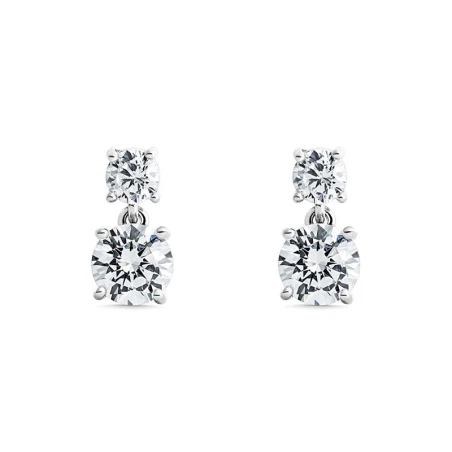 Pendientes Itemporality Wedding Plata Baño Rodio y 2 Circonitas Blancas SEA-101-349-UU