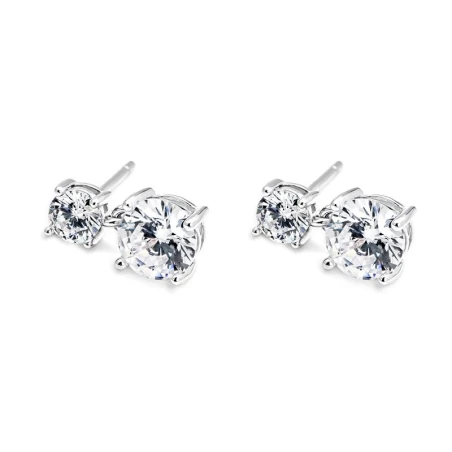 Pendientes Itemporality Wedding Plata Baño Rodio y 2 Circonitas Blancas SEA-101-349-UU