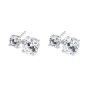 Pendientes Itemporality Wedding Plata Baño Rodio y 2 Circonitas Blancas SEA-101-349-UU