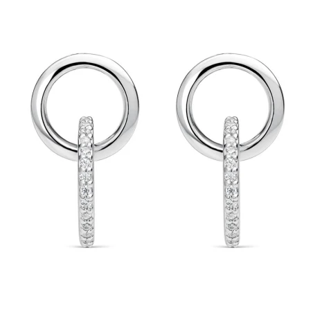 Pendientes Itemporality Siena Aros entrelazados Plata Baño Rodio y Circonitas SEA-101-364-UU