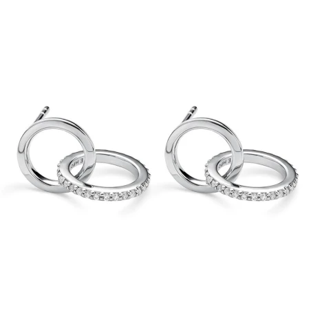 Pendientes Itemporality Siena Aros entrelazados Plata Baño Rodio y Circonitas SEA-101-364-UU