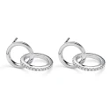 Pendientes Itemporality Siena Aros entrelazados Plata Baño Rodio y Circonitas SEA-101-364-UU