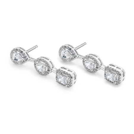 Pendientes Itemporality Wedding Largos Plata Baño Rodio y Circonitas blancas SEA-101-347-UU