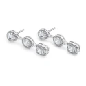 Pendientes Itemporality Wedding Largos Plata Baño Rodio y Circonitas blancas SEA-101-347-UU