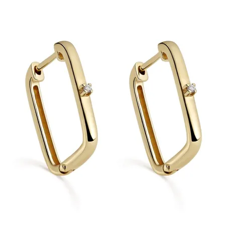 Pendientes Itemporality Lux Rectángulos Oro Amarillo y Diamante GEA-201-153-UU