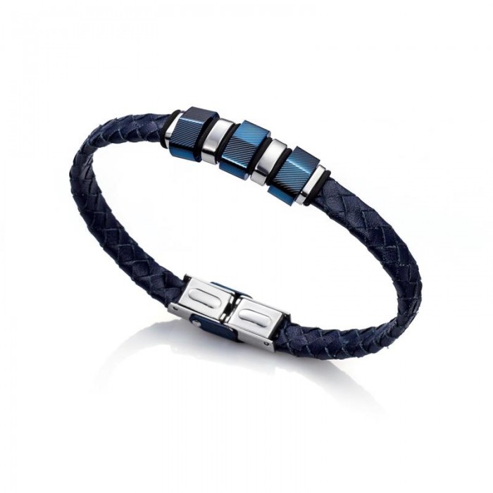 Pulsera Viceroy Fashion Magnum Hombre Cuero Azul y Acero Inoxidable 6304P09013