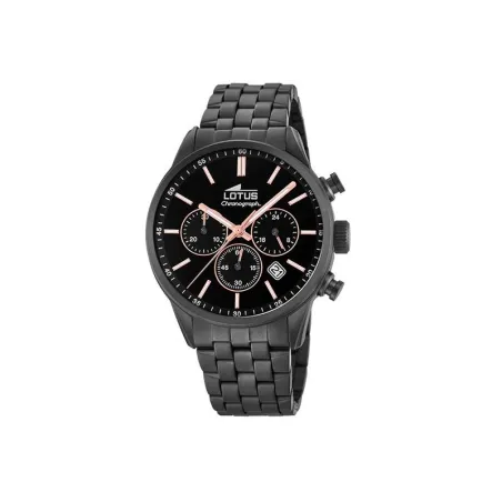 Reloj Lotus Chrono Hombre Negro y Rosado Cronógrafo 18668/2