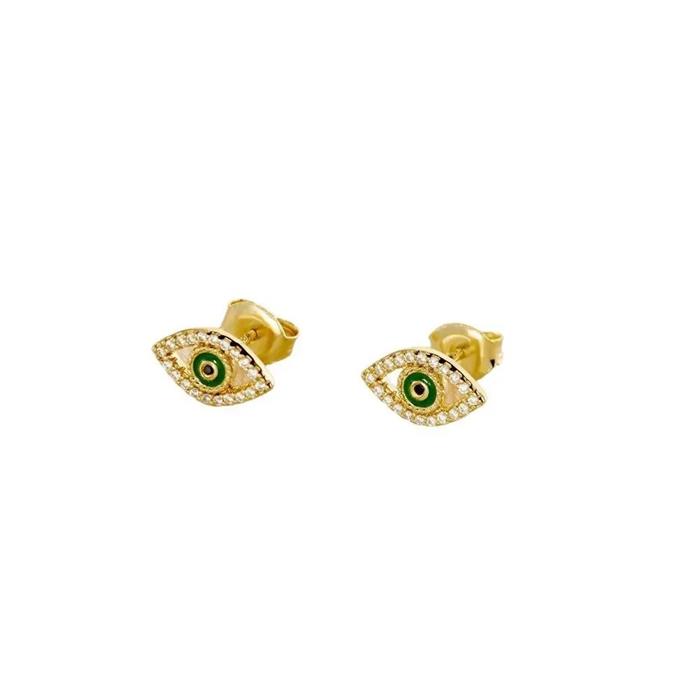 Pendientes Agatha Paris Lucky Eye Plata Baño Oro y Circonitas 2390790-658-TU
