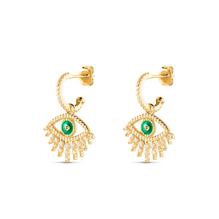 Pendientes Agatha Paris Lucky Eye Mini Criollas Plata Baño Oro 2390792-658-TU