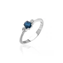Anillo Mon Petit Diamant Oda Plata, Zafiro y Diamantes SPZ003-MPD