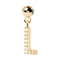 Charm Colgante PdPaola Letra L Plata Baño Oro y Circonitas Blancas CH01-061-U