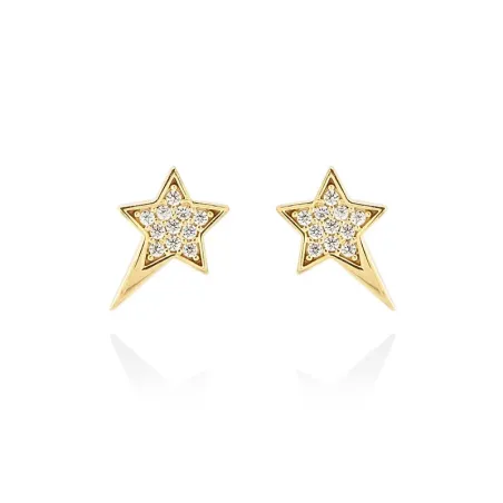 Pendientes Marina García Halley Plata Baño Oro y Circonitas Blancas 90798PD