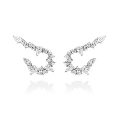 Pendientes Marina García Casilda Plata Baño Rodio y Circonitas Blancas 90830PB