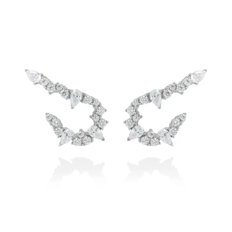 Pendientes Marina García Casilda Plata Baño Rodio y Circonitas Blancas 90830PB