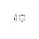 Pendientes Vidal&Vidal Doble Aro Baño Plata y Circonitas Q3577