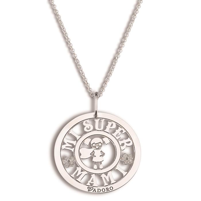 Gargantilla T´Adoro Plata "Mi Super Mami" 14.CO.M5