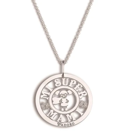 Gargantilla T´Adoro Plata "Mi Super Mami" 14.CO.M5