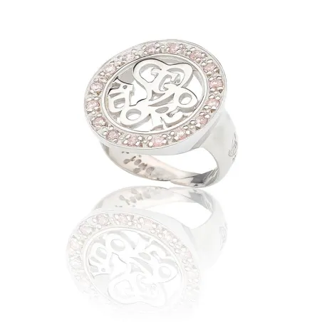 Anillo T´Adoro Plata Baño Rodio y Circonitas Blancas 08.SO.CR