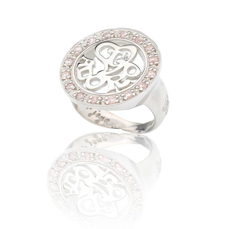 Anillo T´Adoro Plata Baño Rodio y Circonitas Blancas 08.SO.CR
