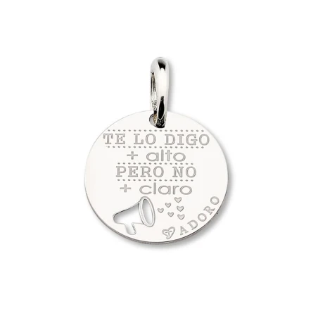 Colgante T´Adoro Plata Baño Rodio "Te lo digo + Alto pero no + claro" 14H.CO.08