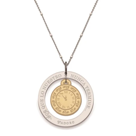 Gargantilla T´Adoro Plata Baño Rodio y Oro "Que lo nuestro nunca termine" 20.CO.11