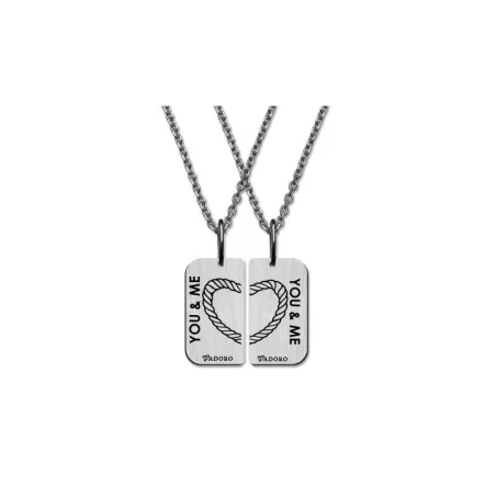 Gargantilla Doble T´Adoro Plata Baño Rodio "You and Me" 18.CO.11